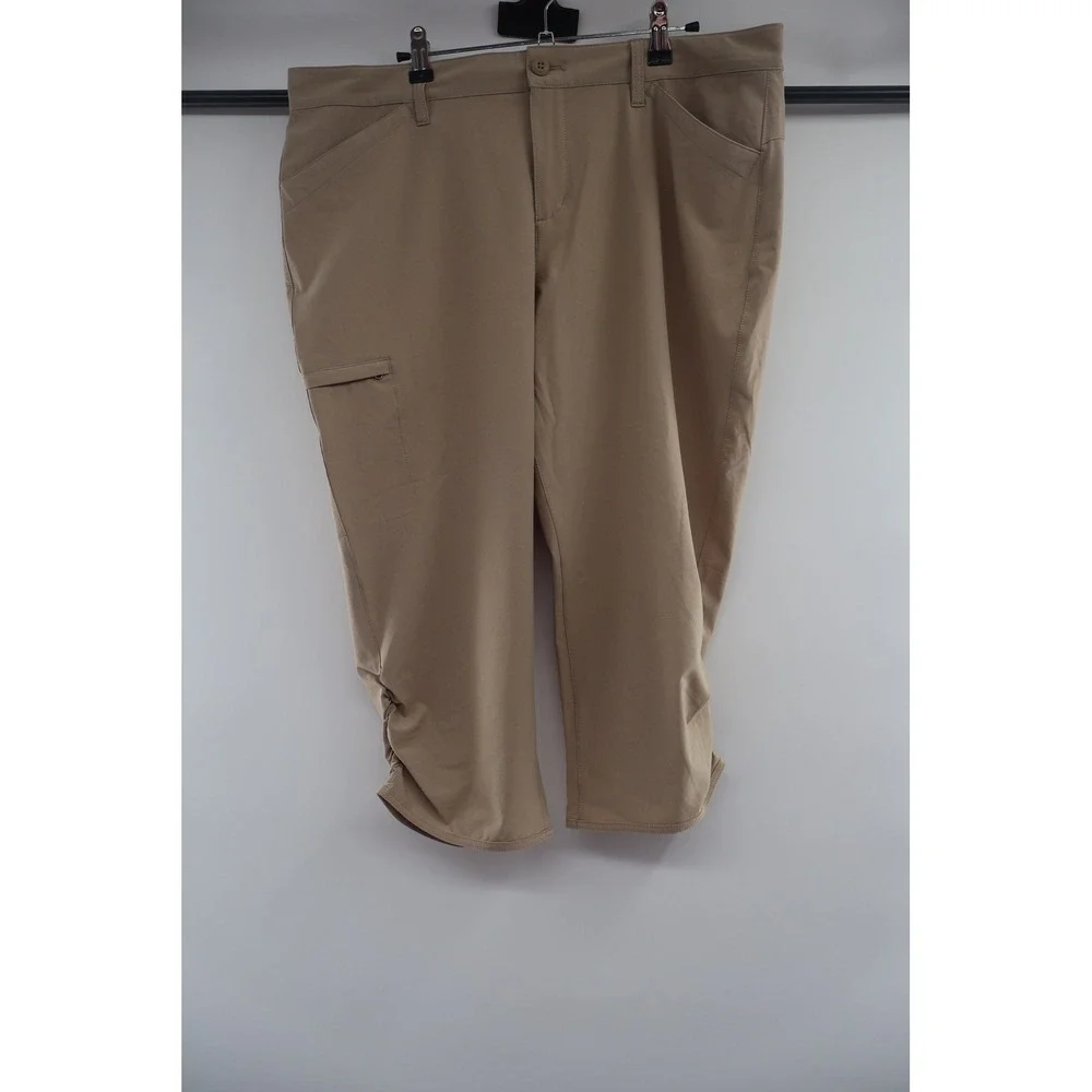 Eddie‎ Bauer Capri Pants Womens 16 Khaki Cargo Hiking Travel Crop